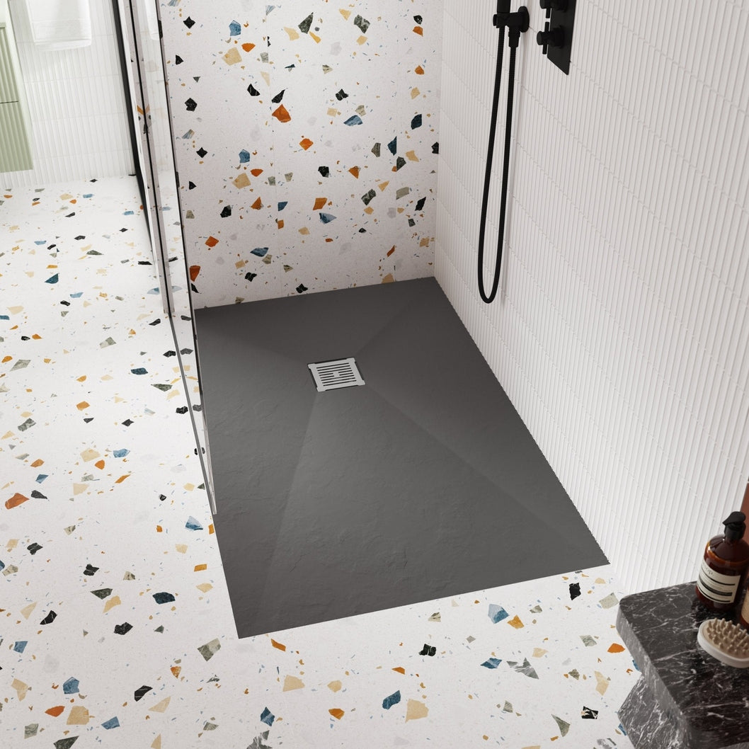Hudson Reed Shower Tray Wastes Square Shower Waste With Chrome Top Contemp Black Chrome Stainless Steel 86x144x144mm - JJ Building Materials