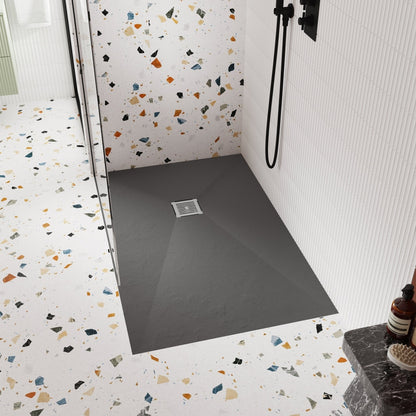 Hudson Reed Shower Tray Wastes Square Shower Waste With Chrome Top Contemp Black Chrome Stainless Steel 86x144x144mm - JJ Building Materials