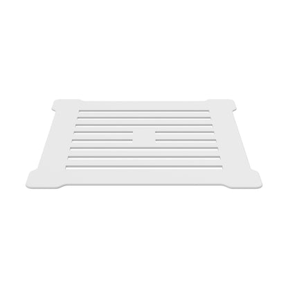 Hudson Reed Shower Tray Wastes Square Shower Waste With White Top Contemp Matt White Stainless Steel 86x144x144mm - JJ Building Materials