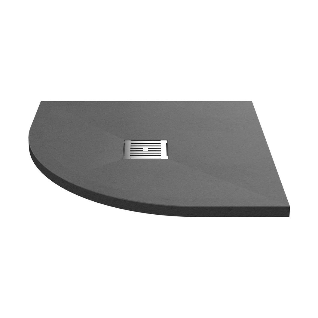 Hudson Reed Slim Quadrant Trays Quad Shower Tray 800 X 800mm Contemp Grey Slate Acrylic Capped Abs Caco3 And Pu - JJ Building Materials