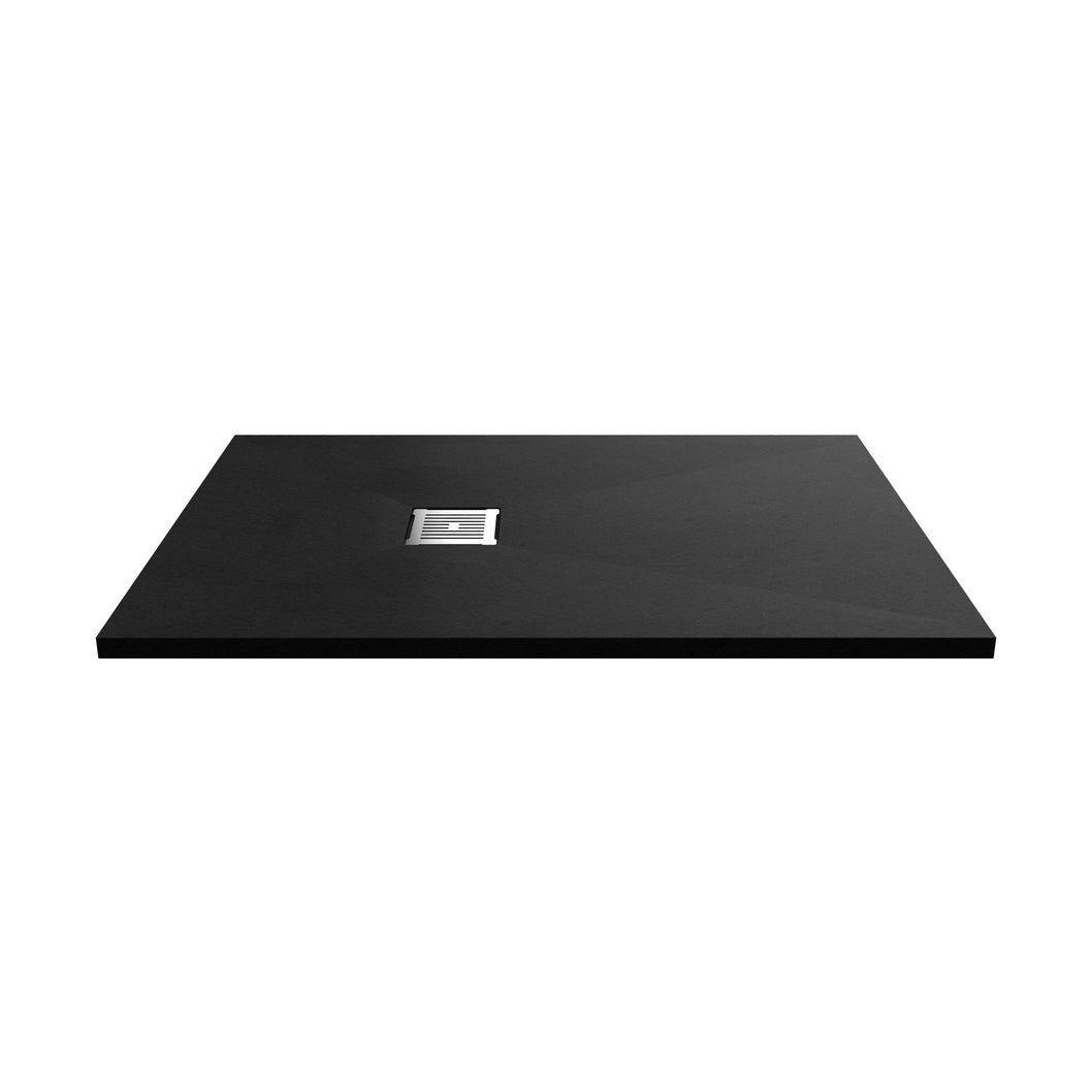 Hudson Reed Slim Rectangular Trays Rectangular Shower Tray 1200 X 800mm Contemp Black Slate Acrylic Capped Abs Caco3 And Pu - JJ Building Materials