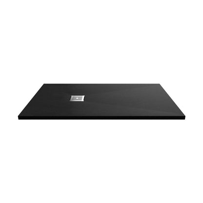 Hudson Reed Slim Rectangular Trays Rectangular Shower Tray 1400 X 800mm Contemp Black Slate Acrylic Capped Abs Caco3 And Pu - JJ Building Materials