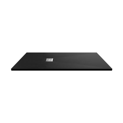 Hudson Reed Slim Rectangular Trays Rectangular Shower Tray 1700 X 800mm Contemp Black Slate Acrylic Capped Abs Caco3 And Pu - JJ Building Materials