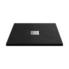Hudson Reed Slim Square Trays Square Shower Tray 800 X 800mm Contemp Black Slate Acrylic Capped Abs Caco3 And Pu - JJ Building Materials