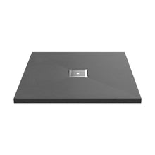 Hudson Reed Slim Square Trays Square Shower Tray 800 X 800mm Contemp Grey Slate Acrylic Capped Abs Caco3 And Pu - JJ Building Materials