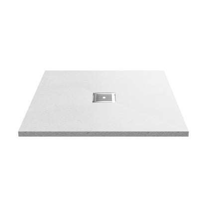 Hudson Reed Slim Square Trays Square Shower Tray 900 X 900mm Contemp White Slate Acrylic Capped Abs Caco3 And Pu - JJ Building Materials
