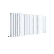 Hudson Reed Sloane Horizontal Double Panel Radiator 600 X 1398 Contemp Satin White Steel 600x1398x72mm - JJ Building Materials
