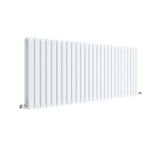 Hudson Reed Sloane Horizontal Double Panel Radiator 600 X 1572 Contemp Satin White Steel 600x1572x72mm - JJ Building Materials