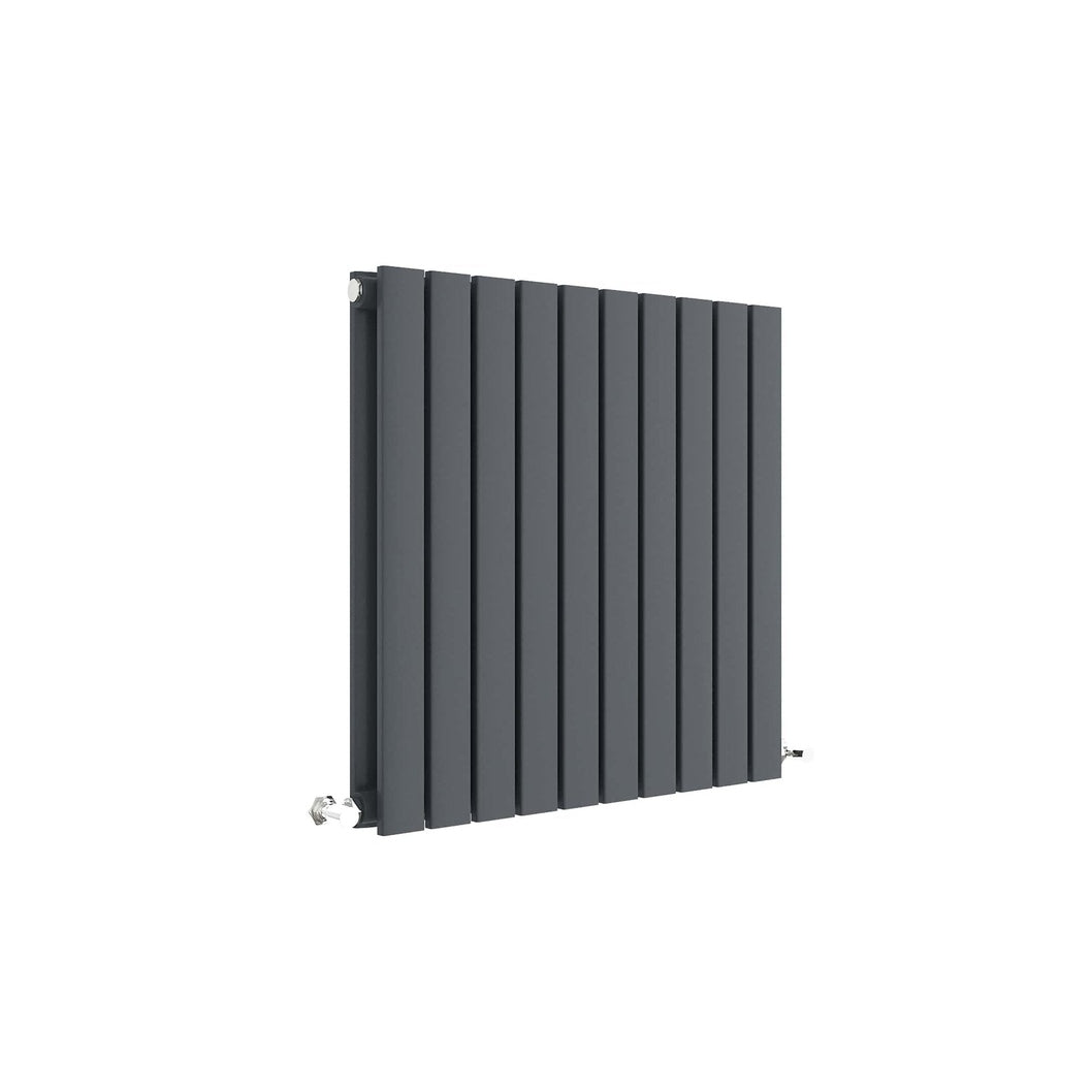 Hudson Reed Sloane Horizontal Double Panel Radiator 600 X 586 Contemp Anthracite Steel 600x586x72mm - JJ Building Materials