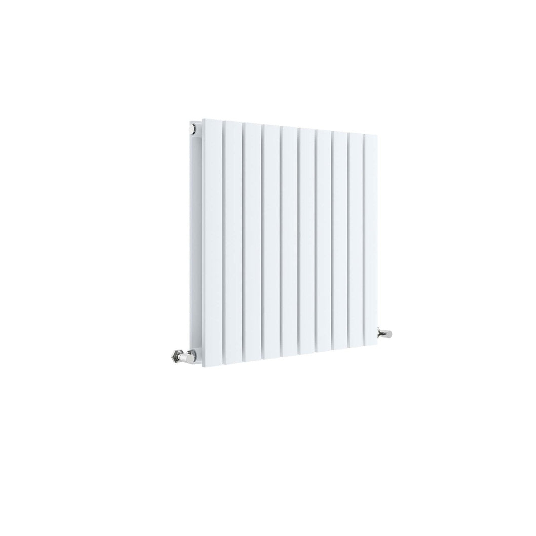 Hudson Reed Sloane Horizontal Double Panel Radiator 600 X 586 Contemp Satin White Steel 600x586x72mm - JJ Building Materials