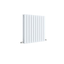 Hudson Reed Sloane Horizontal Double Panel Radiator 600 X 586 Contemp Satin White Steel 600x586x72mm - JJ Building Materials