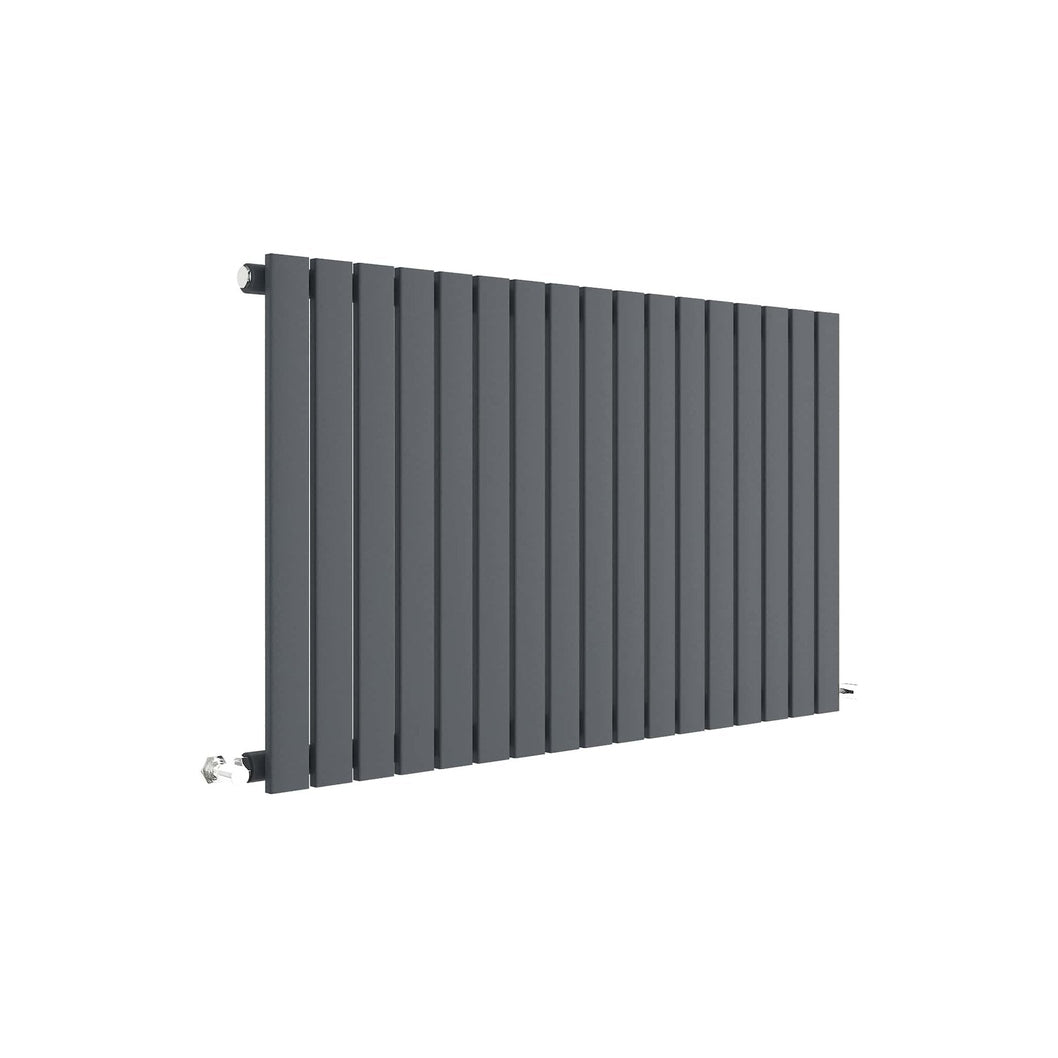 Hudson Reed Sloane Horizontal Single Panel Radiator 600 X 992 Contemp Anthracite Steel 600x992x53mm - JJ Building Materials