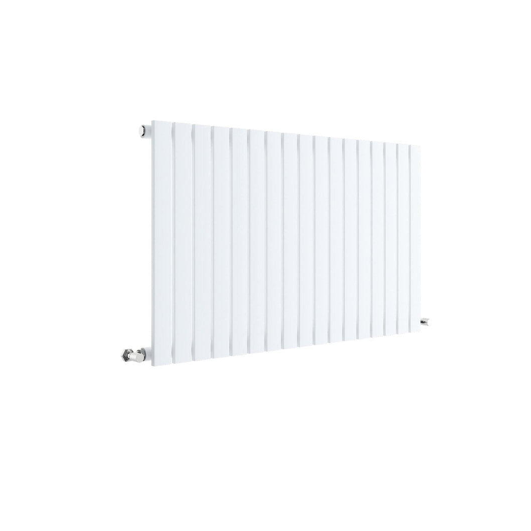 Hudson Reed Sloane Horizontal Single Panel Radiator 600 X 992 Contemp Satin White Steel 600x992x53mm - JJ Building Materials