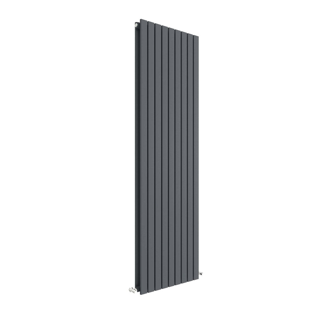 Hudson Reed Sloane Vertical Double Panel Radiator 1800 X 528 Contemp Anthracite Steel 1800x528x72mm - JJ Building Materials