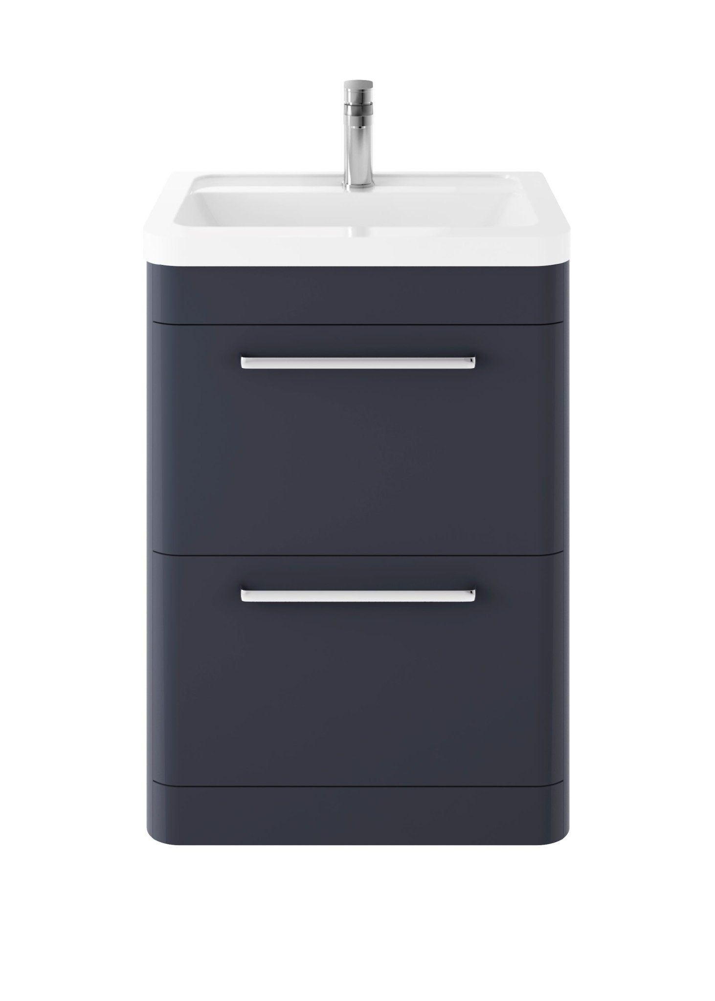 Hudson Reed Solar Floor Standing 600mm Cabinet & Ceramic Basin Contemp Indigo Blue MDF Vinyl Smooth Matt 840x607x450mm - JJ Building Materials