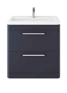 Hudson Reed Solar Floor Standing 800mm Cabinet & Ceramic Basin Contemp Indigo Blue MDF Vinyl Smooth Matt 840x807x450mm - JJ Building Materials