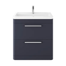 Hudson Reed Solar Floor Standing 800mm Cabinet & Ceramic Basin Contemp Indigo Blue MDF Vinyl Smooth Matt 840x807x450mm - JJ Building Materials