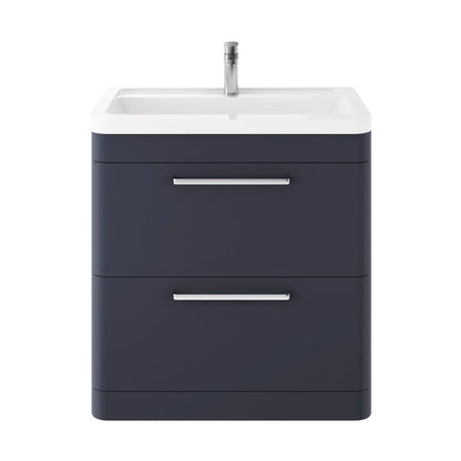 Hudson Reed Solar Floor Standing 800mm Cabinet & Ceramic Basin Contemp Indigo Blue MDF Vinyl Smooth Matt 840x807x450mm - JJ Building Materials
