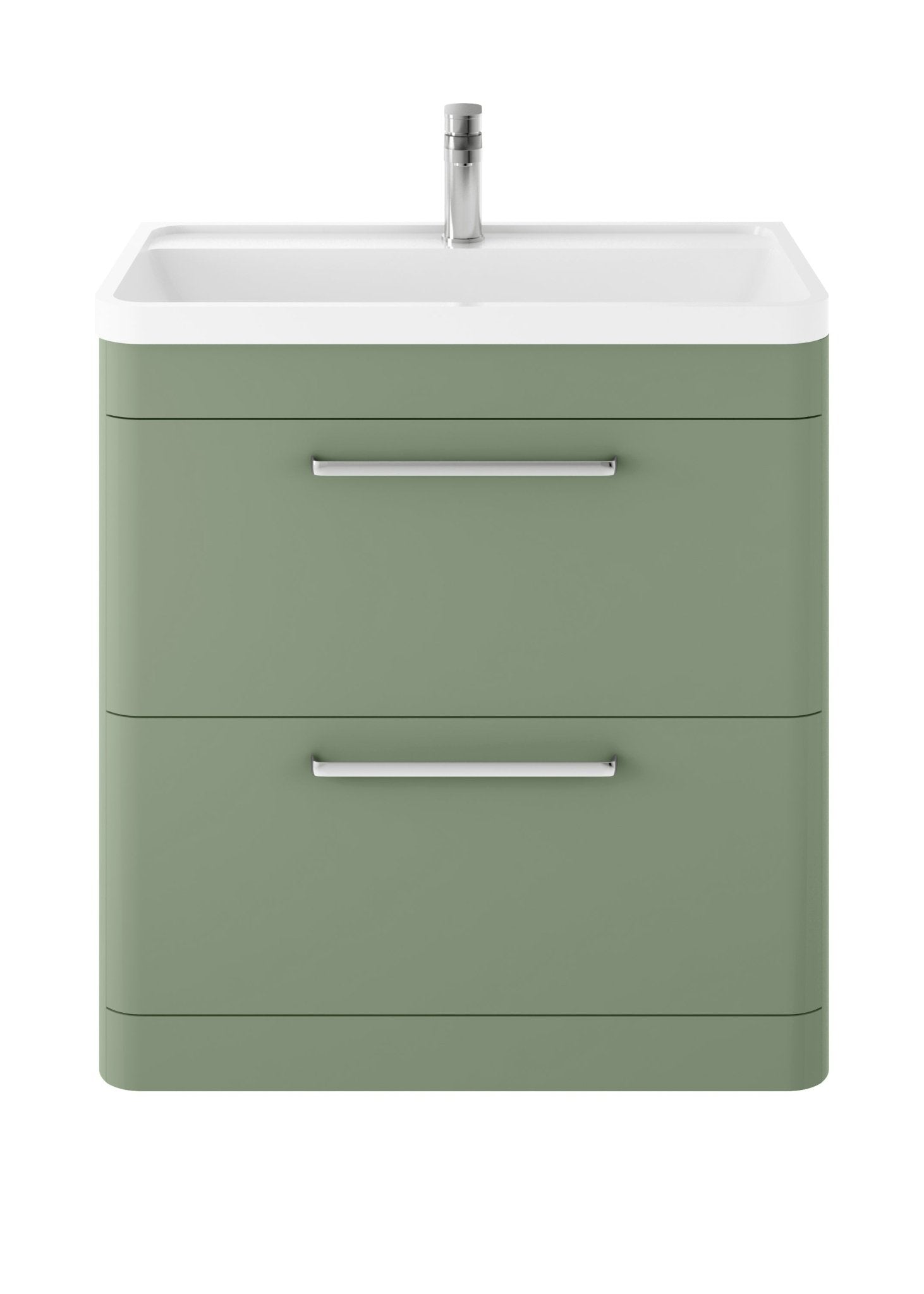 Hudson Reed Solar Floor Standing 800mm Cabinet & Polymarble Basin Contemp Fern Green MDF Vinyl Smooth Matt 840x800x445mm - JJ Building Materials