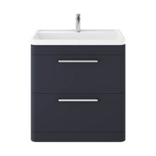 Hudson Reed Solar Floor Standing 800mm Cabinet & Polymarble Basin Contemp Indigo Blue MDF Vinyl Smooth Matt 840x800x450mm - JJ Building Materials