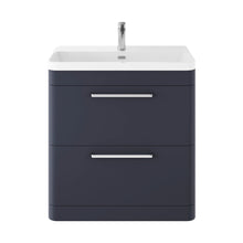 Hudson Reed Solar Floor Standing 800mm Cabinet & Thin Edge Ceramic Basin Contemp Indigo Blue MDF Vinyl Smooth Matt 862x810x460mm - JJ Building Materials