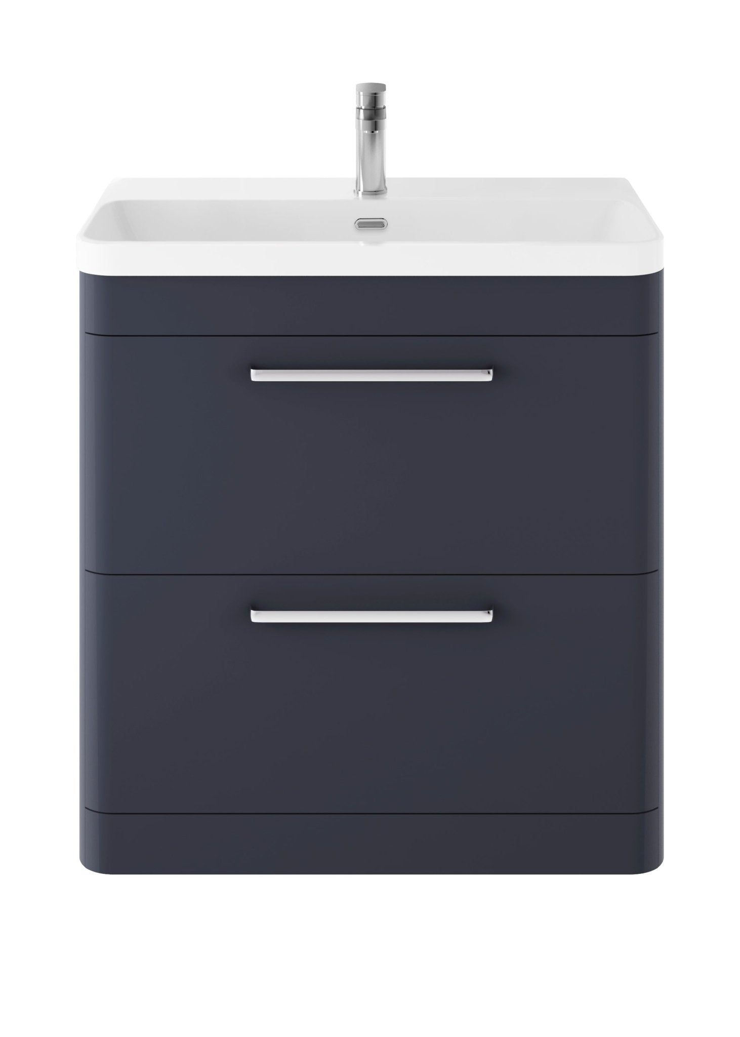 Hudson Reed Solar Floor Standing 800mm Cabinet & Thin Edge Ceramic Basin Contemp Indigo Blue MDF Vinyl Smooth Matt 862x810x460mm - JJ Building Materials