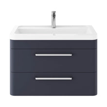 Hudson Reed Solar Wall Hung 800mm Cabinet & Ceramic Basin Contemp Indigo Blue MDF Vinyl Smooth Matt 540x807x450mm - JJ Building Materials