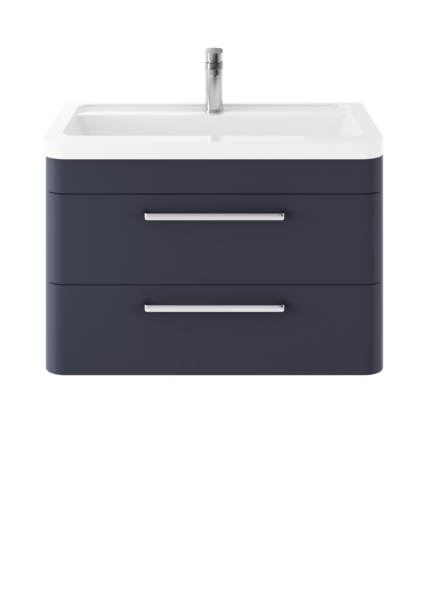 Hudson Reed Solar Wall Hung 800mm Cabinet & Ceramic Basin Contemp Indigo Blue MDF Vinyl Smooth Matt 540x807x450mm - JJ Building Materials