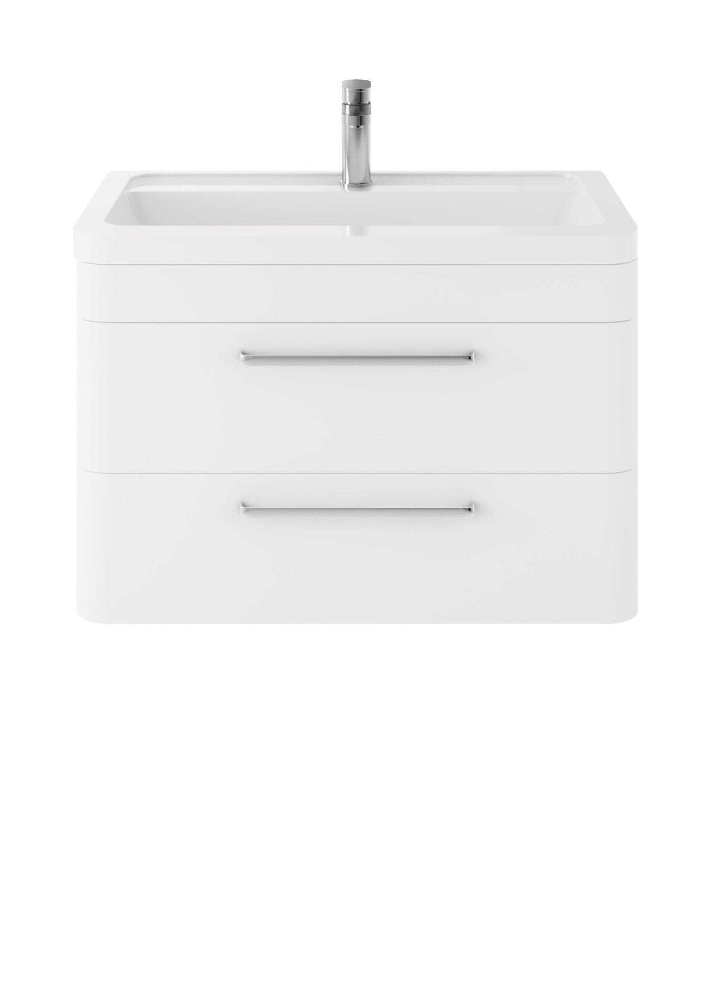 Hudson Reed Solar Wall Hung 800mm Cabinet & Ceramic Basin Contemp Pure White MDF Vinyl Smooth Matt 540x807x450mm - JJ Building Materials
