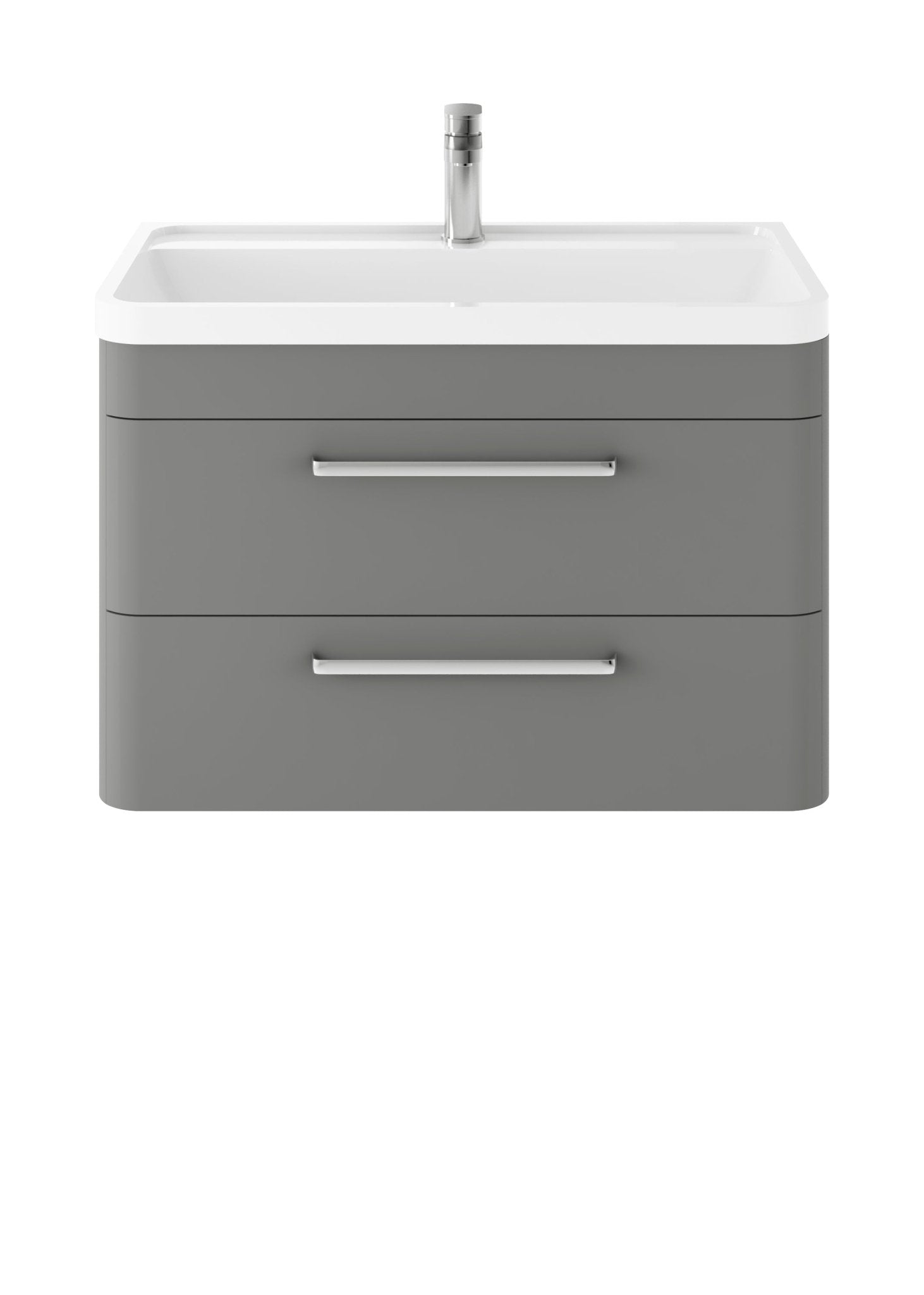 Hudson Reed Solar Wall Hung 800mm Cabinet & Polymarble Basin Contemp Cool Grey MDF Vinyl Smooth Matt 540x800x450mm - JJ Building Materials