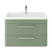 Hudson Reed Solar Wall Hung 800mm Cabinet & Polymarble Basin Contemp Fern Green MDF Vinyl Smooth Matt 540x800x445mm - SOL804 - JJ Building Materials