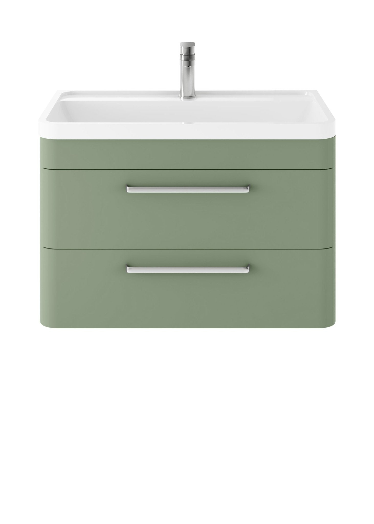 Hudson Reed Solar Wall Hung 800mm Cabinet & Polymarble Basin Contemp Fern Green MDF Vinyl Smooth Matt 540x800x445mm - SOL804 - JJ Building Materials