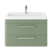 Hudson Reed Solar Wall Hung 800mm Cabinet & Polymarble Basin Contemp Fern Green MDF Vinyl Smooth Matt 540x800x445mm - SOL804A - JJ Building Materials