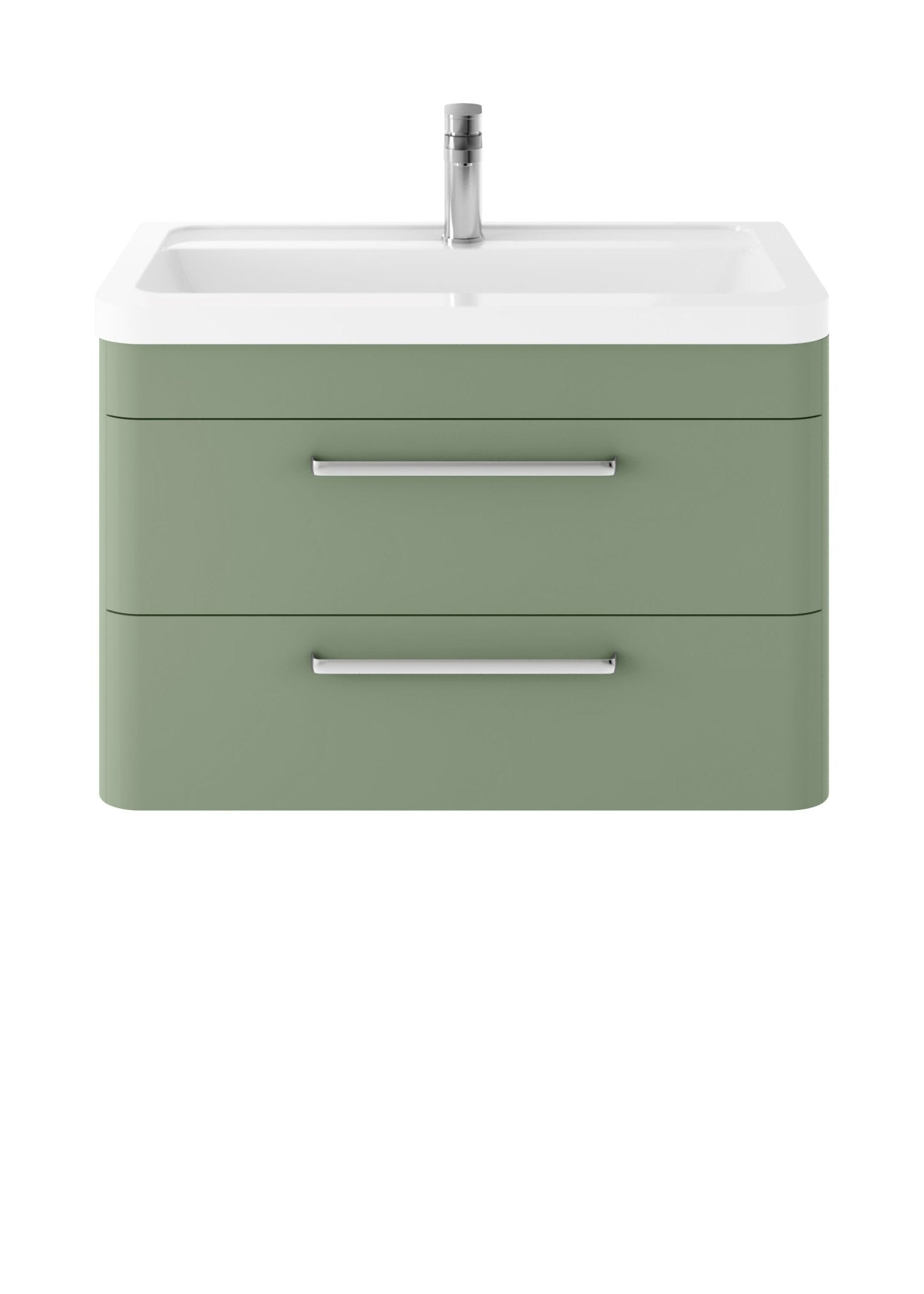 Hudson Reed Solar Wall Hung 800mm Cabinet & Polymarble Basin Contemp Fern Green MDF Vinyl Smooth Matt 540x800x445mm - SOL804A - JJ Building Materials