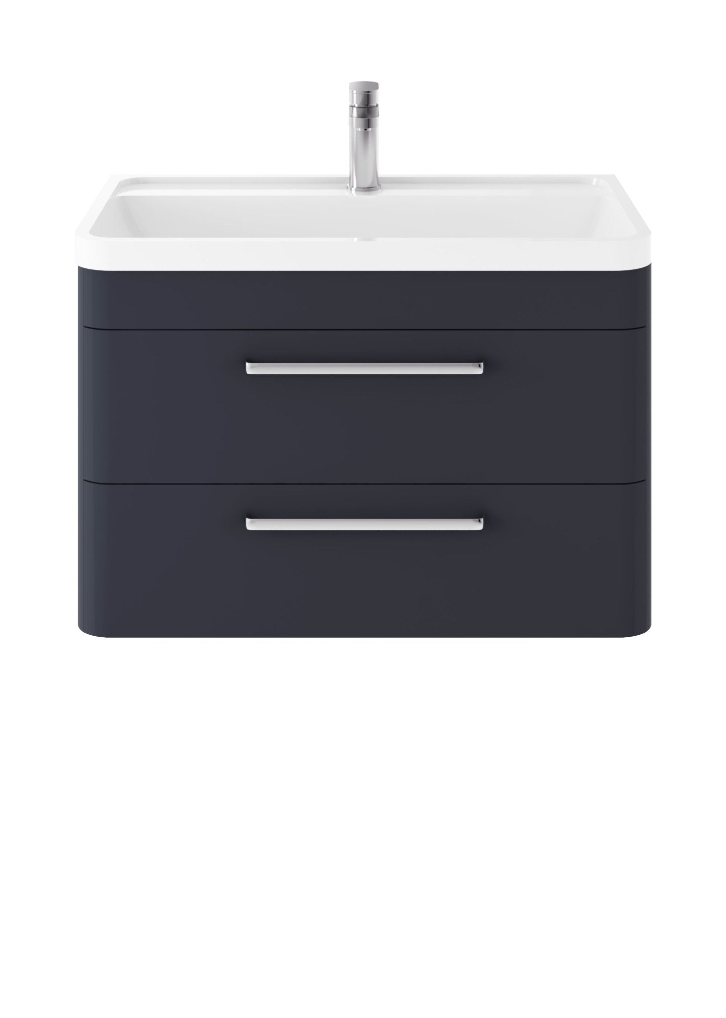 Hudson Reed Solar Wall Hung 800mm Cabinet & Polymarble Basin Contemp Indigo Blue MDF Vinyl Smooth Matt 540x800x450mm - JJ Building Materials