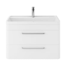 Hudson Reed Solar Wall Hung 800mm Cabinet & Polymarble Basin Contemp Pure White MDF Vinyl Smooth Matt 540x800x450mm - JJ Building Materials