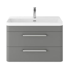 Hudson Reed Solar Wall Hung 800mm Cabinet & Thin Edge Ceramic Basin Contemp Cool Grey MDF Vinyl Smooth Matt 562x810x460mm - JJ Building Materials