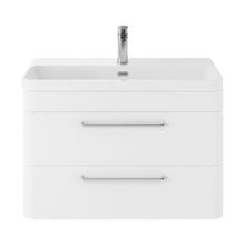 Hudson Reed Solar Wall Hung 800mm Cabinet & Thin Edge Ceramic Basin Contemp Pure White MDF Vinyl Smooth Matt 562x810x460mm - JJ Building Materials