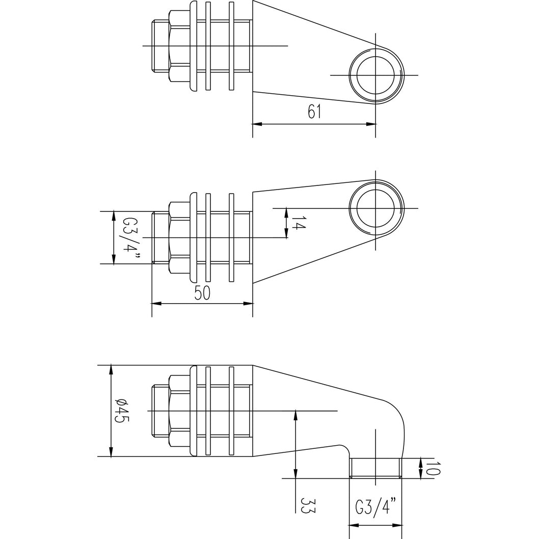 Hudson Reed Tap Extras Inlet Leg Contemp Chrome Brass 55x45x85mm - JJ Building Materials