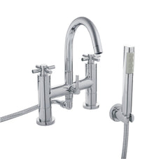 Hudson Reed Tec Crosshead Bath Shower Mixer Contemp Chrome Brass 319x230x50mm - JJ Building Materials