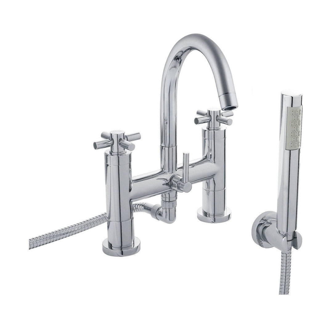 Hudson Reed Tec Crosshead Bath Shower Mixer Contemp Chrome Brass 319x230x50mm - JJ Building Materials