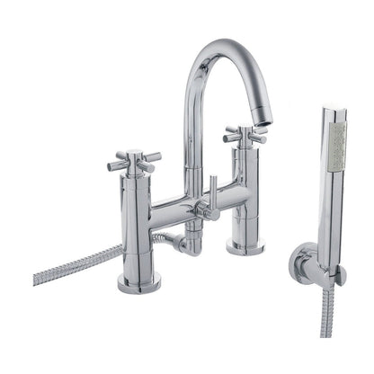 Hudson Reed Tec Crosshead Bath Shower Mixer Contemp Chrome Brass 319x230x50mm - JJ Building Materials