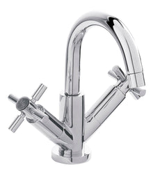 Hudson Reed Tec Crosshead Mono Basin Mixer Contemp Chrome Brass 217x230x175mm - JJ Building Materials