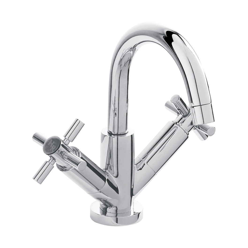 Hudson Reed Tec Crosshead Mono Basin Mixer Contemp Chrome Brass 217x230x175mm - JJ Building Materials