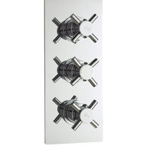 Hudson Reed Tec Crosshead Triple Thermostatic Shower Valve Contemp Chrome Brass Abs 280x80x136mm - JJ Building Materials