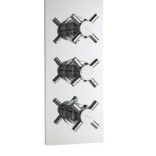 Hudson Reed Tec Crosshead Triple Thermostatic Shower Valve With Diverter Contemp Chrome Brass Abs 280x120x136mm - JJ Building Materials
