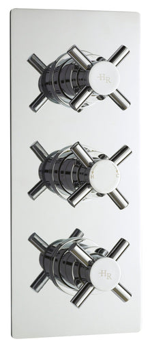 Hudson Reed Tec Crosshead Triple Thermostatic Shower Valve With Diverter Contemp Chrome Brass Abs 280x120x136mm - JJ Building Materials