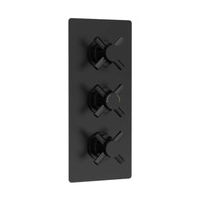 Hudson Reed Tec Crosshead Triple Thermostatic Shower Valve With Diverter Contemp Matt Black Brass Abs 280x120x136mm - JJ Building Materials