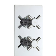 Hudson Reed Tec Crosshead Twin Thermostatic Shower Valve Contemp Chrome Brass Abs 215x120x138mm - JJ Building Materials