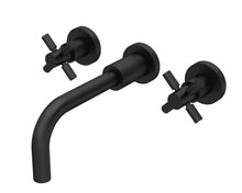Hudson Reed Tec Crosshead Wall Mounted Basin Mixer Contemp Matt Black Brass 113x255x220mm - JJ Building Materials